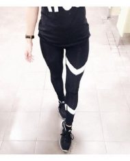 Active Single Leg Stripe Athleisure Leggings 3